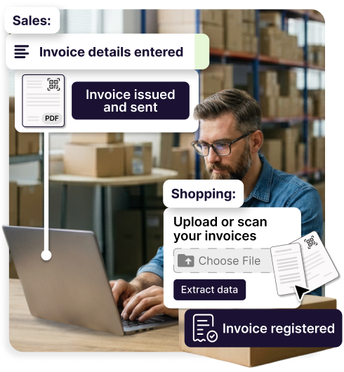 Issue invoices compliant with Verifactu and use AI to process your purchase receipts