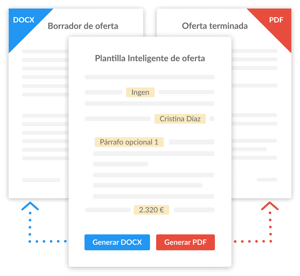 Crea borradores o documentos terminados