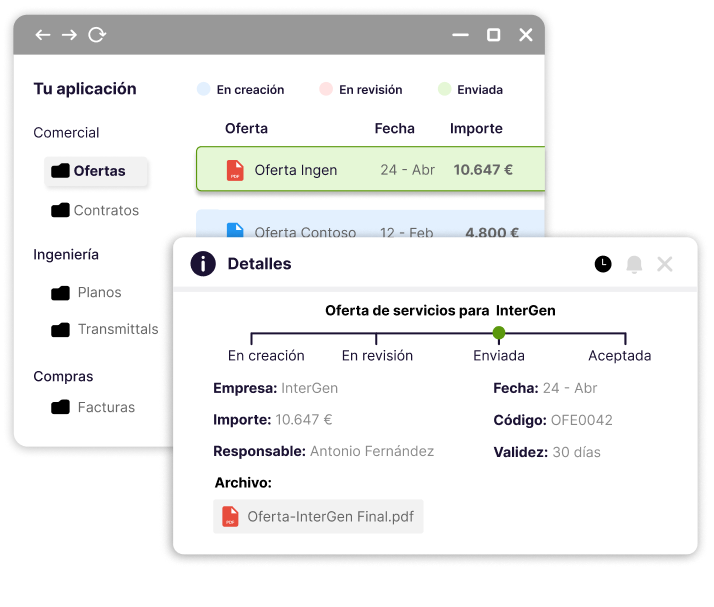 Centralización de información por fichas