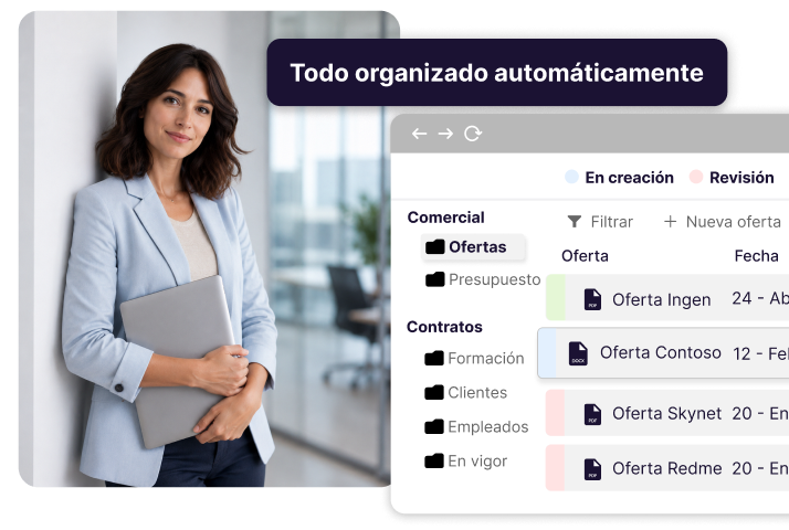 Expedientes con ficha de datos, no carpetas