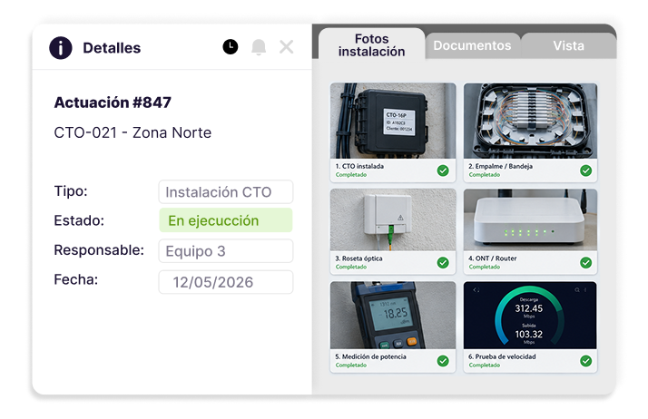 Control de documentación técnica asociada