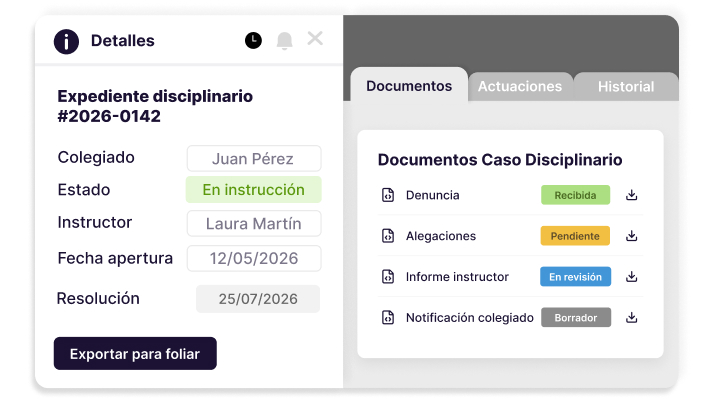 Expedientes disciplinarios